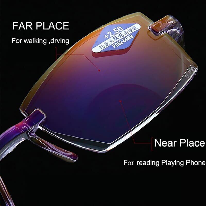 New Diamond-cut Bifocal Progressive And Anti-Blue Eyewear Ultralight Reading Glasses