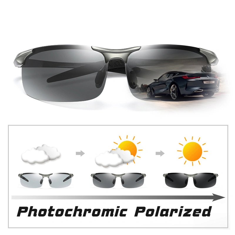 2025 New Fashion Men's Photochromic Sunglasses with Polarized Lens