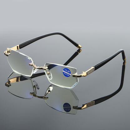 2025 New Diamond-cut Bifocal Progressive And Anti-Blue Eyewear Ultralight Reading Glasses