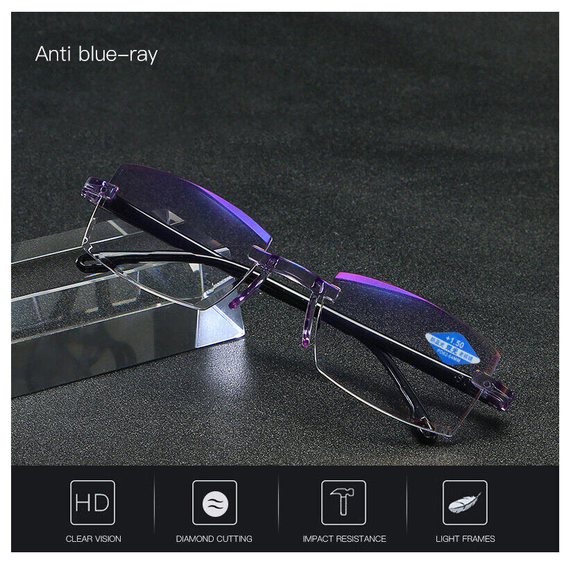 New Diamond-cut Bifocal Progressive And Anti-Blue Eyewear Ultralight Reading Glasses