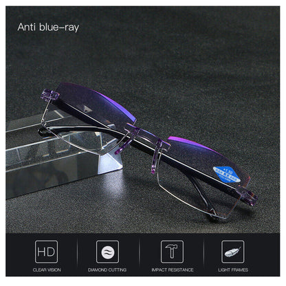 New Diamond-cut Bifocal Progressive And Anti-Blue Eyewear Ultralight Reading Glasses