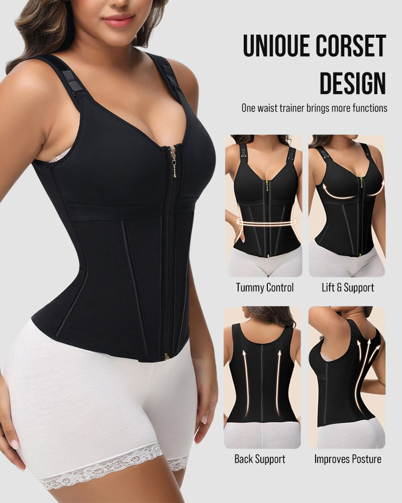🎉Hot Sale - 50%OFF🔥Double-Layer Tummy Control Waist Shaper Girdle With Bra