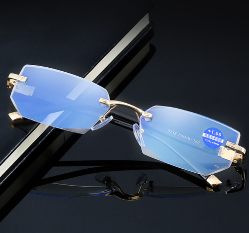 2025 New Diamond-cut Bifocal Progressive And Anti-Blue Eyewear Ultralight Reading Glasses