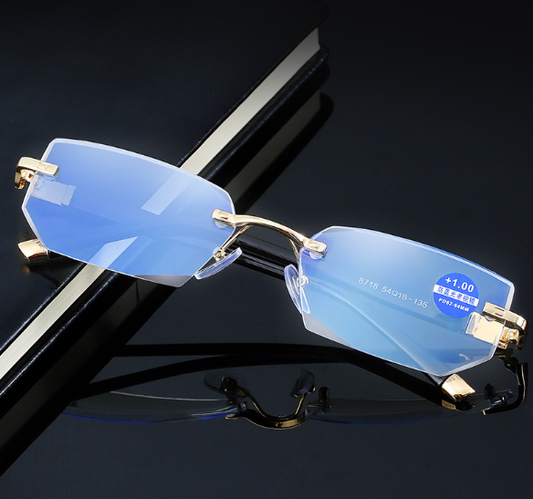 2025 New Diamond-cut Bifocal Progressive And Anti-Blue Eyewear Ultralight Reading Glasses