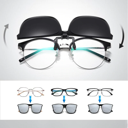 New Polarized Clip-on Flip-Up Sunglasses