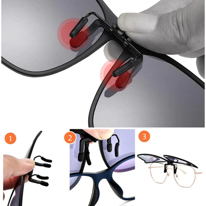 New Polarized Clip-on Flip-Up Sunglasses