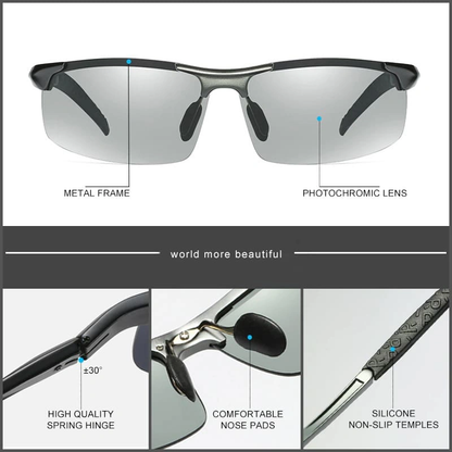 2025 NEW  Photochromic Sunglasses with Anti-glare Polarized Lens
