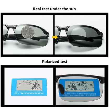 2025 New Fashion Men's Photochromic Sunglasses with Polarized Lens