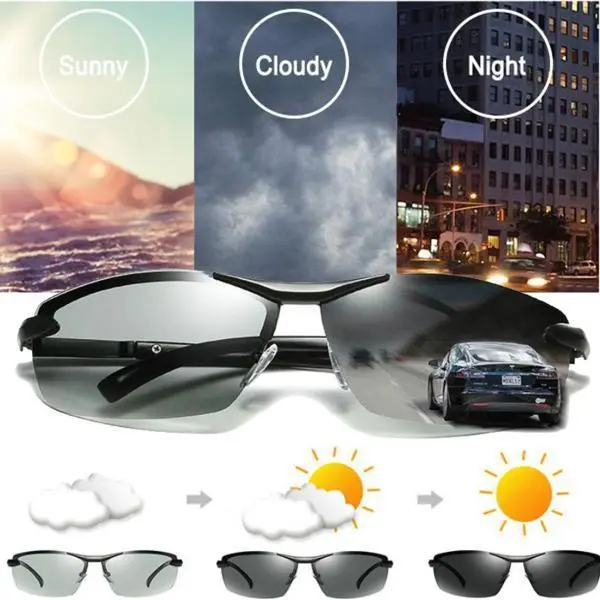 2025 New Fashion Men's Photochromic Sunglasses with Polarized Lens