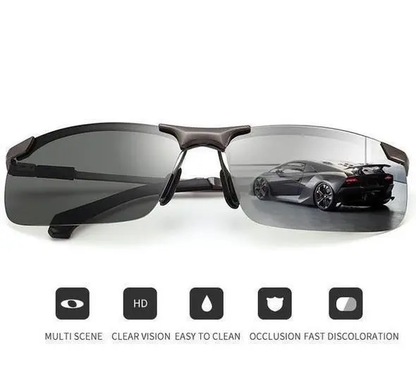 2025 New Fashion Men's Photochromic Sunglasses with Polarized Lens