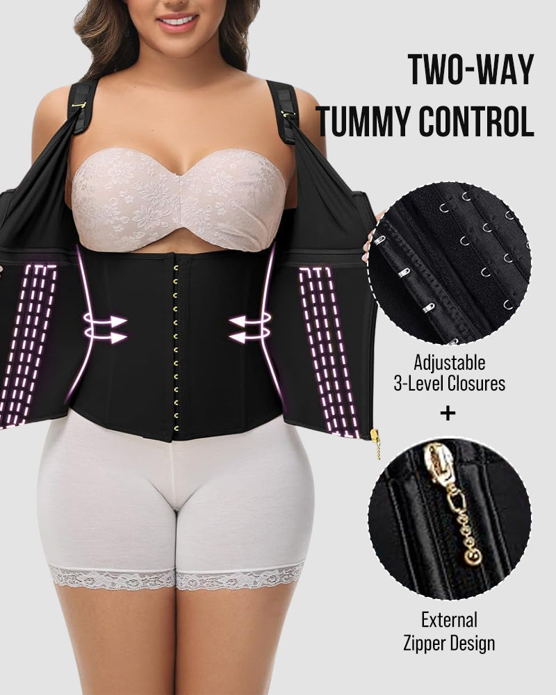 🎉Hot Sale - 50%OFF🔥Double-Layer Tummy Control Waist Shaper Girdle With Bra