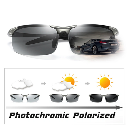 2025 New Fashion Men's Photochromic Sunglasses with Polarized Lens